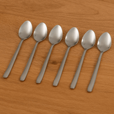 jogo de  colheres de cafe cromado brilhante pequena